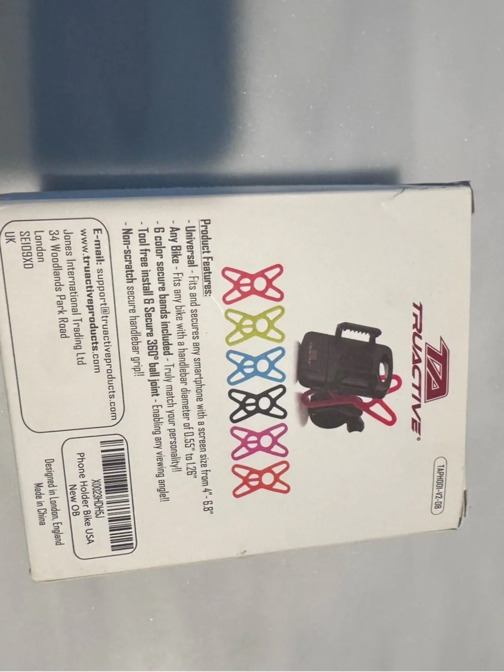 Active USA Bike Phone Mount - Black with Red and Pink Accents